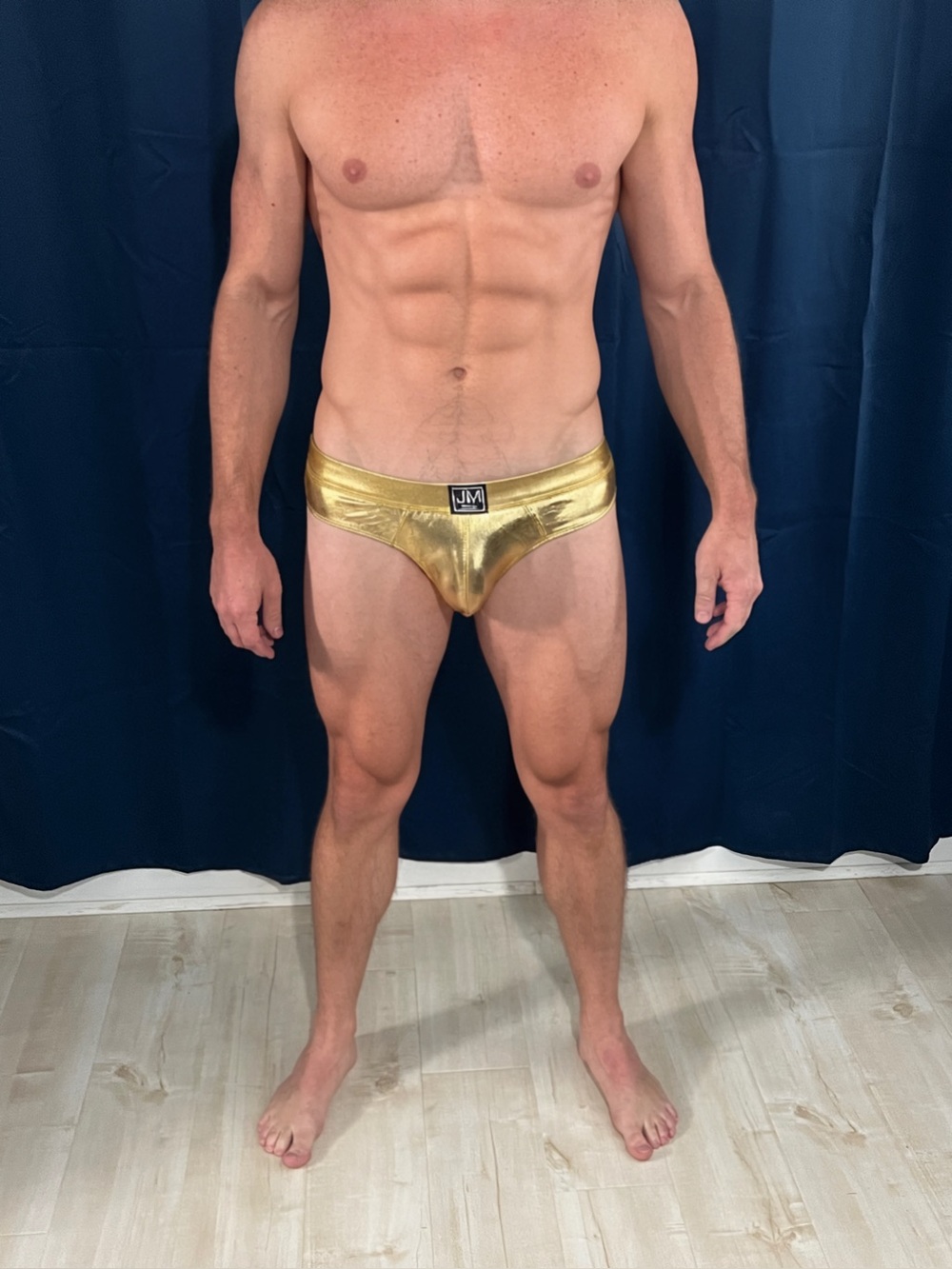 Gold JockMail Metallic Men's Thong - Shiny Supportive Underwear